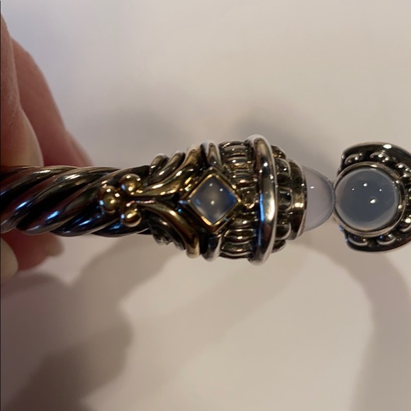 Sterling Silver Chalcedony Cuff Bangle - Picture 2 of 9